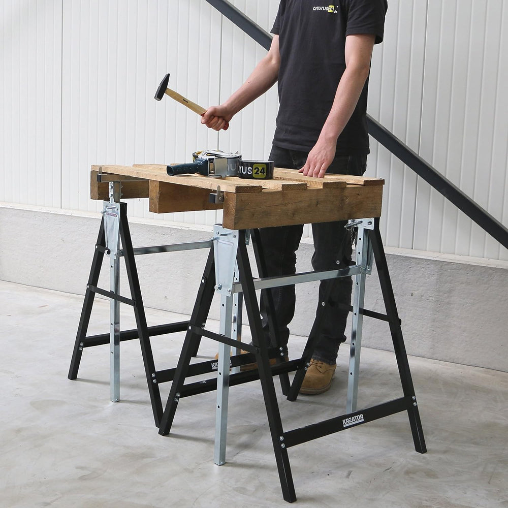 CAVALLETTO PIEGHEVOLE TELESCOPICO H:80-130cm PORTATA 180kg KRT671003 KREATOR COLTI26035