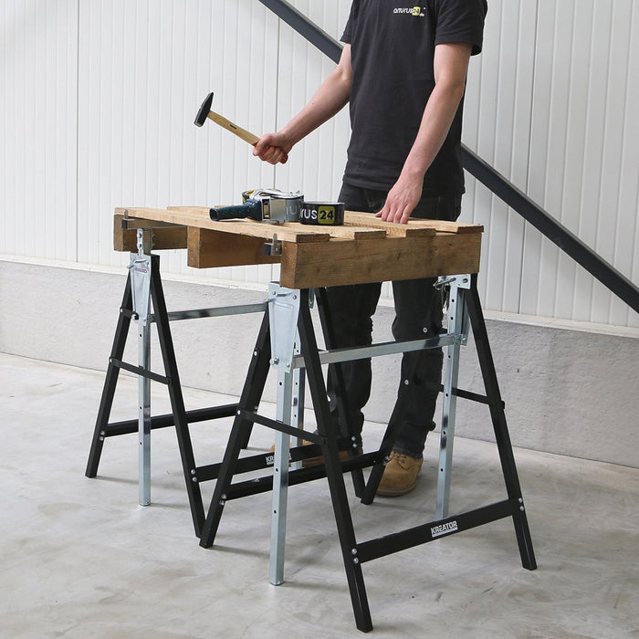 CAVALLETTO PIEGHEVOLE TELESCOPICO H:80-130cm PORTATA 180kg KRT671003 KREATOR COLTI26035