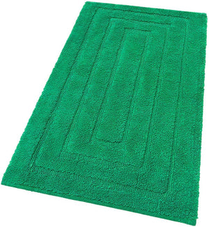 Tappeto Bagno 50x110 cm Puro Cotone Elegante Lussuoso Morbido Scendiletto Antiscivolo Verde