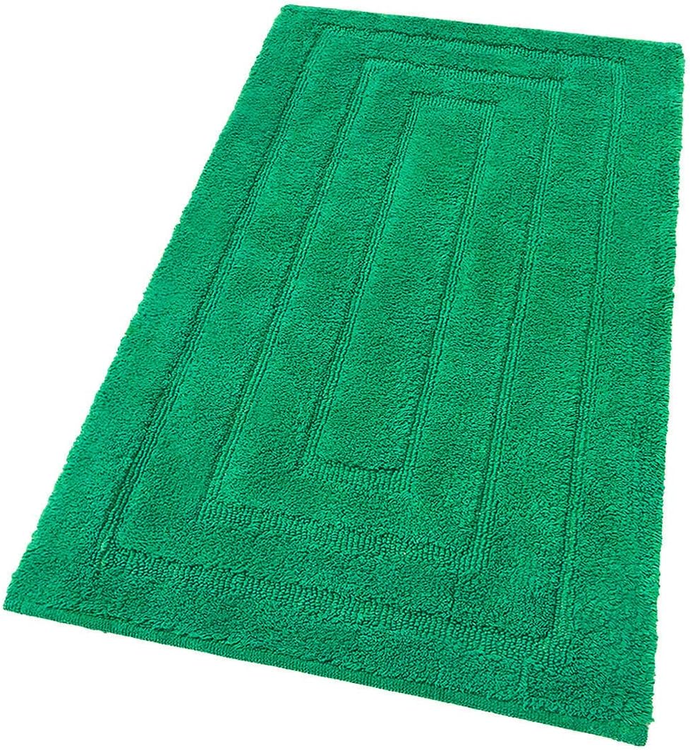 Tappeto Bagno 50x110 cm Puro Cotone Elegante Lussuoso Morbido Scendiletto Antiscivolo Verde