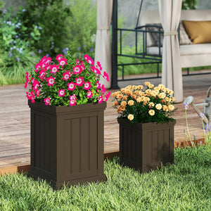 2 Vasi per Quadrati in Plastica 31,5/48 cm, Vasi per Fiori da Interno ed Esterno, con Fori di Drenaggio e Design Nesting, Vasi per Piante da Veranda, Giardino e Patio