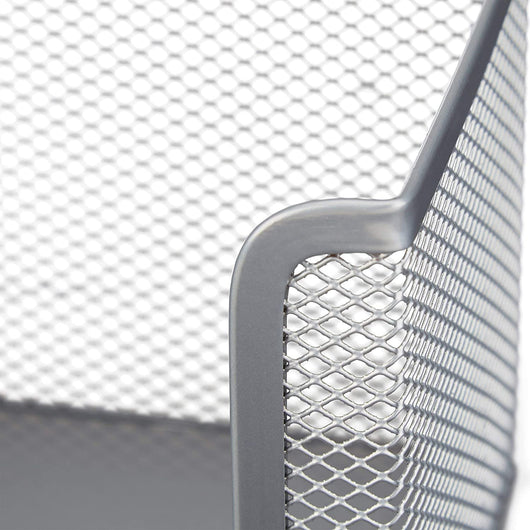 Set di 4 articoli per ufficio in metallo organizer per la posta, blocchetto per appunti, portapenne, cestino per la carta, grigio 13_0002463