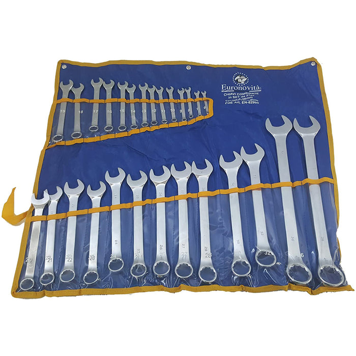 SET CHIAVI COMBINATE 27pz LUCIDE 6-38mm STELLA E FISSA IN ACCIAIO Cr-V CON FODERO EN82995