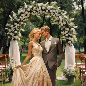 Arco da Giardino per Rampicanti, Arco da Giardino Supporto per Rose in Metallo Zincato Resistente, Arco Decorativo a Cupola per Feste e Ceremonie, 143 x 40 x 234 cm, Nero