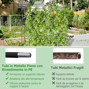 Traliccio per Piante Rampicanti ad Arco 179 x 180 cm, Trellis Alto a Forma di U per Cetrioli da Letto Rialzato con Rete, Supporto per Piante all'Aperto per Frutta e Fiori