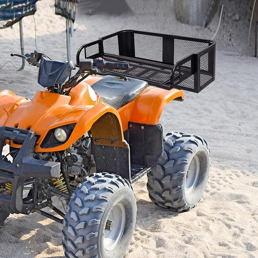 Cestino Portapacchi ATV/UTV, Portapacchi Universale con Design a Rete e Struttura in Metallo, Portapacchi Quad Posteriore per ATV, 104 x 67 x 31,5 cm