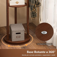 Attaccapanni girevole a forma di albero, Appendiabiti con 3 Ripiani e 9 Ganci, Appendiabiti 167 cm per Ingresso Salotto Camera da Letto