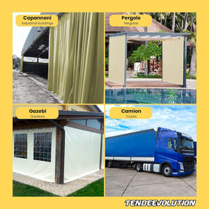 Binario Monorotaia MR3 in Ferro Zincato, Lunghezza 250cm con 6 Scorrevoli Inclusi - Ideale per Teli PVC, Tettoie, Gazebi, Pergole, Capanni