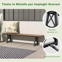 Panchina da Esterno in HDPE, Panca da Giardino Resistente alle Intemperie con Struttura Metallica, Panchina da Giardino, Cortile, Patio e Parco, Capacit¨¤ di 500 KG