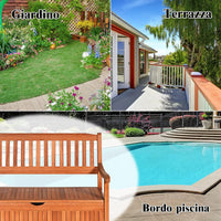 Panchina da Giardino con Contenitore di Legno, Cassapanca da Esterno 2 Posti con Strato Interno Impermeabile, per Cortile e Ingresso, Portata 360 kg, 107 x 59 x 90 cm (Modello 2)