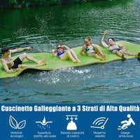 Tappetino Galleggiante Acquatico, 355X183cm, Materassino Galleggiante Resistente agli Strappi con Dispositivo di Ormeggio e Cinghie di Aggancio, per Mare Lago Piscina e Spiaggia,