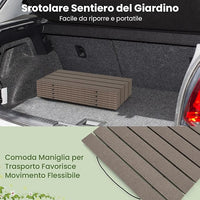 Percorso Giardino 242 cm, Passerella Dritta da Esterno con Connessione a Filo Metallico, Superficie Antiscivolo, Sentiero da Giardino Resistente alle Intemperie (242 x 55 x 1,2 cm)