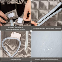 1000 W Sauna a Vapore Portatile con Telecomando, Sauna Domestica Bagno di Vapore con Sedia, Sauna Spa 3L, Funziona Timer 15-90 min (Grigio)