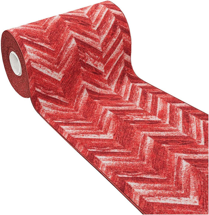 Tappeto Cucina Tessitura Piatta Effetto Parquet Antiscivolo Corridoio Bagno Bordeaux 50x80 cm