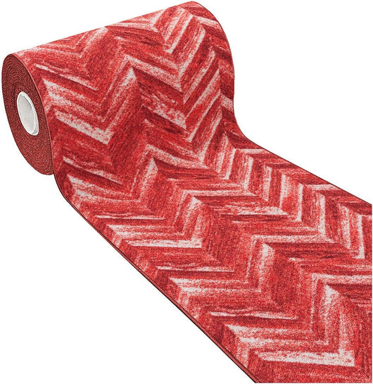 Tappeto Cucina Tessitura Piatta Effetto Parquet Antiscivolo Corridoio Bagno Bordeaux 57x280 cm