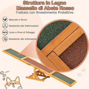 Altalena per Agility Cane, Set di Esercizi e Giochi per Cani, Giocattolo da Esterno, Attrezzatura per Allenamento dell'Equilibrio, Forniture per Animali per Percorsi a Ostacoli (Giallo)