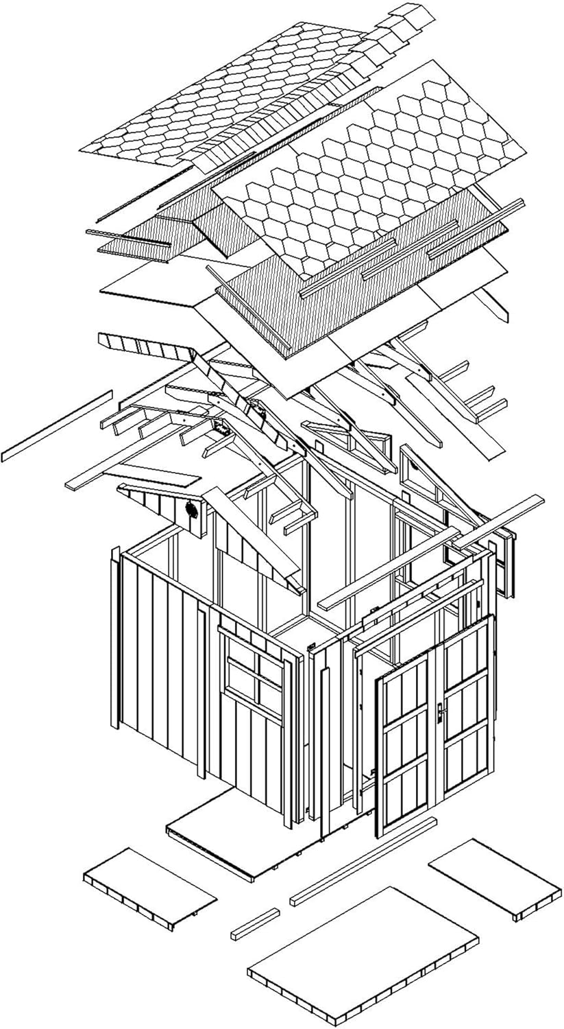 Casetta da giardino di qualit? premium 5,9 m² - H252x250x294 cm - Timbela M913A-CAVERN STEEL
