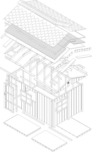 Casetta da giardino di qualit? premium 8,68 m² - H252x250x412 cm - Timbela M914-CAVERN STEEL
