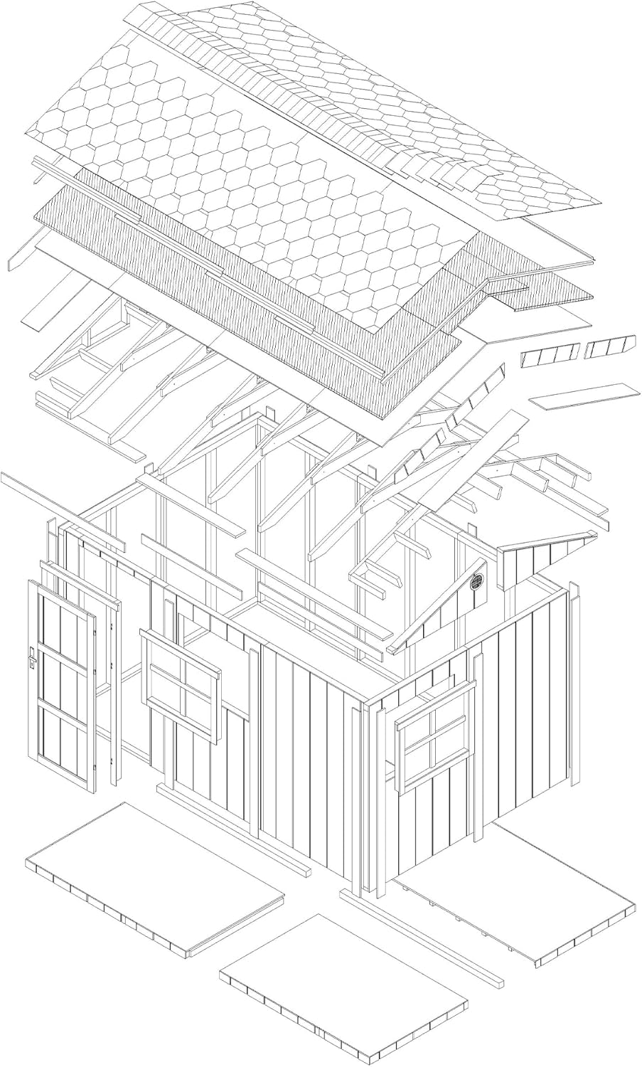 Casetta da giardino di qualit? premium 8,68 m² - H252x250x412 cm - Timbela M914-TUNDRA GREY