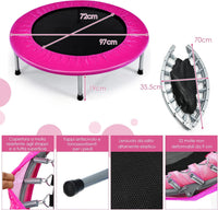 Mini Trampolino Elastico e Pieghevole, Capacità di Carico 150 kg, per Interno ed Esterno