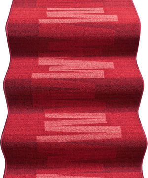 Passatoia Scala Bordata 67x550 cm Ingresso Corridoio Tappeto Cucina Gradini Zig Zag Bordeaux