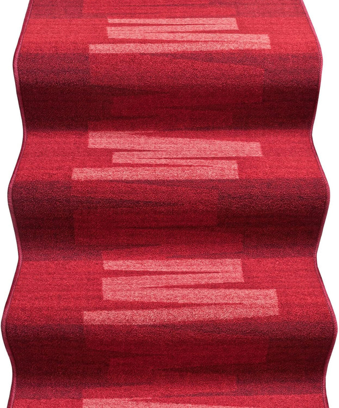 Passatoia Scala Bordata 67x200 cm Ingresso Corridoio Tappeto Cucina Gradini Zig Zag Bordeaux