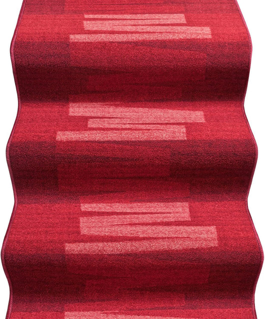 Passatoia Scala Bordata 67x750 cm Ingresso Corridoio Tappeto Cucina Gradini Zig Zag Bordeaux