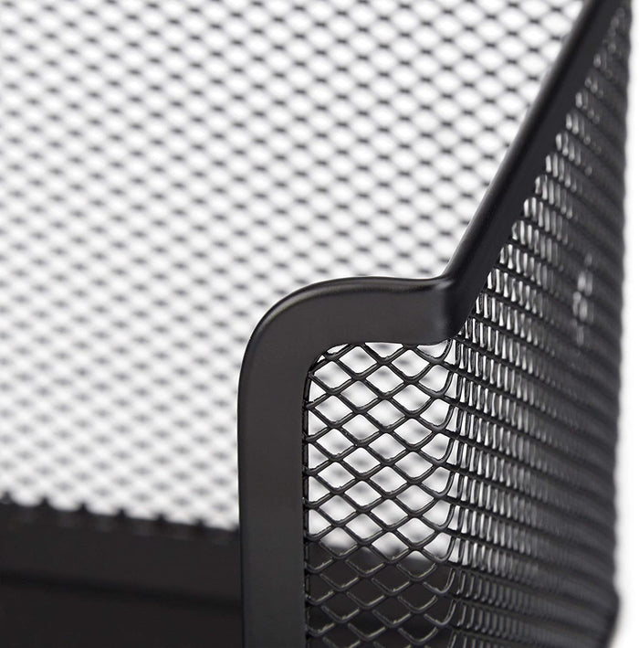 Set di 4 articoli per ufficio in metallo organizer per la posta, blocchetto per appunti, portapenne, cestino per la carta, nero 13_0002463_2