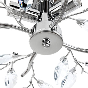 Plafoniera 3 lampadine da max 40 watt e14 design foglie acriliche lampadario lampada da soffitto apparecchio di illuminazione per soggiorno camera da letto trasparente 01_0000116