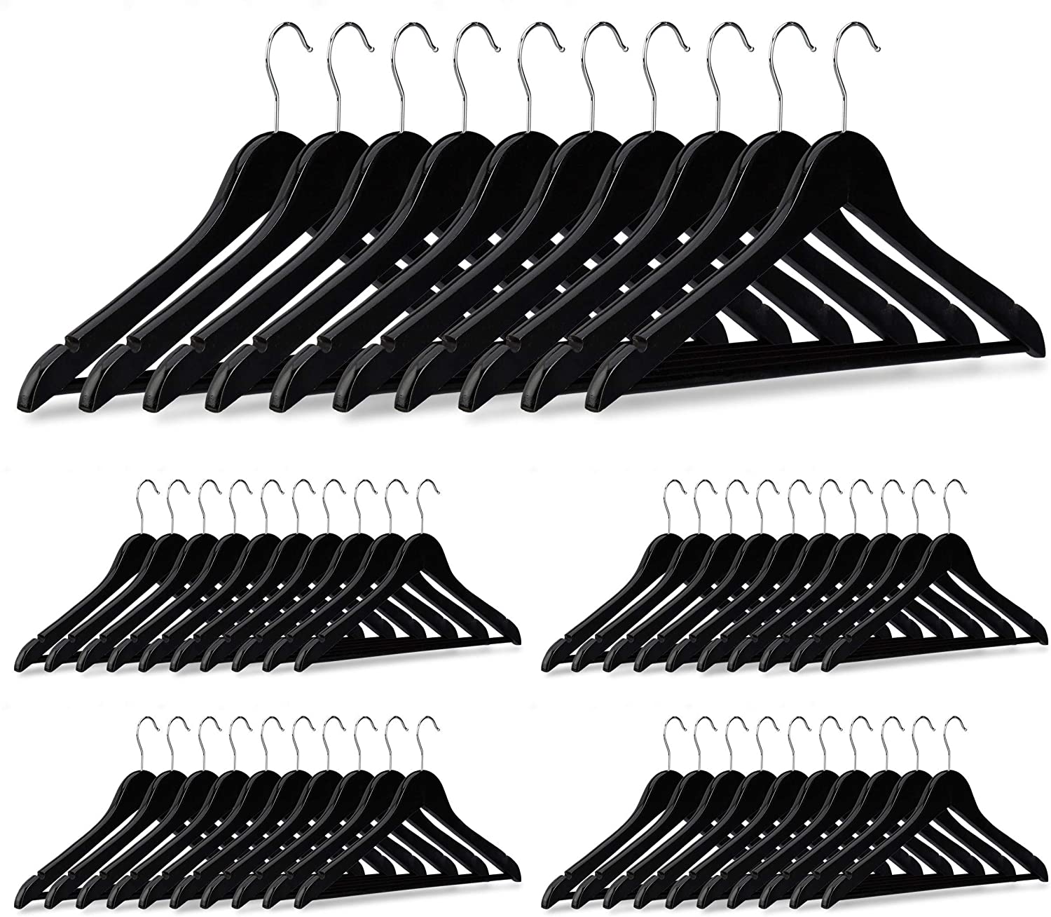 Confezione da 50 grucce in legno nere con tacche 13_0002505_2