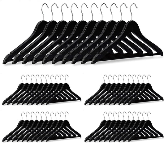 Confezione da 50 grucce in legno nere con tacche 13_0002505_2