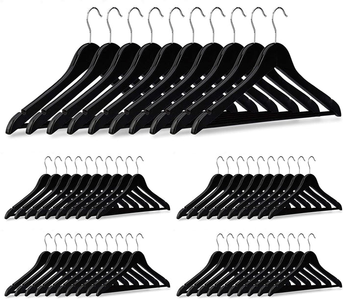 Confezione da 50 grucce in legno nere con tacche 13_0002505_2