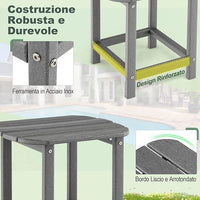 Set di 2 Tavolini Laterale Giardino, Tavolo Esterno Rettangolare in Legno, per Giardino Esterno Piscina, Portata 91 kg