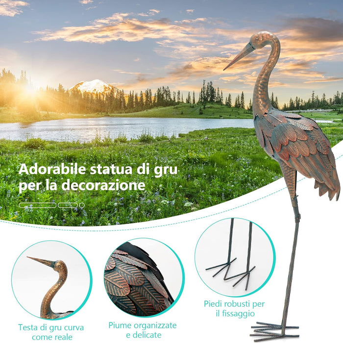 Statue da Giardino in Metallo, Set di 2 Sculture da Esterno ed Interno, Ideale per Casa, Patio, Prato e Cortile (Modello 2)