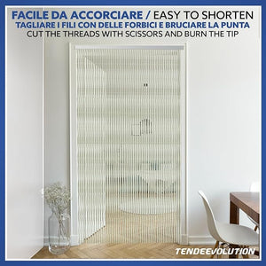 Tenda Antimosche in Cordoncino Rosso | Largh. 1,20m x Alt. 2,20m | Protezione Insetti, Porta, Esterno, Interno