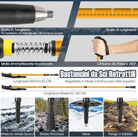 Set 4 in 1 Ciaspole da Neve 53/63/78 cm per Uomini, Donne e Ragazzi con Sistema di Fissaggio, Telaio in Alluminio, Bastoncini da Trekking, Ghette Gambe Impermeabile e Borsa