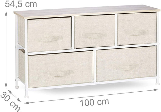 Cassettiera contenitore con cassetti in tessuto beige 13_0002582_6