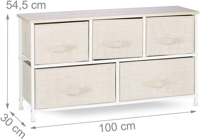 Cassettiera contenitore con cassetti in tessuto beige 13_0002582_6