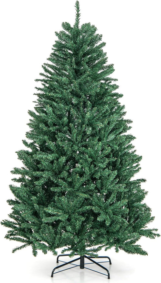 Albero di Natale 180/225/275 cm, Albero di Natale Artificiale con 1355/2254/3594 Rami e Base in Metallo, Albero di Natale Realistico e Denso per Casa, Ufficio e Negozio, Verde (180 cm)