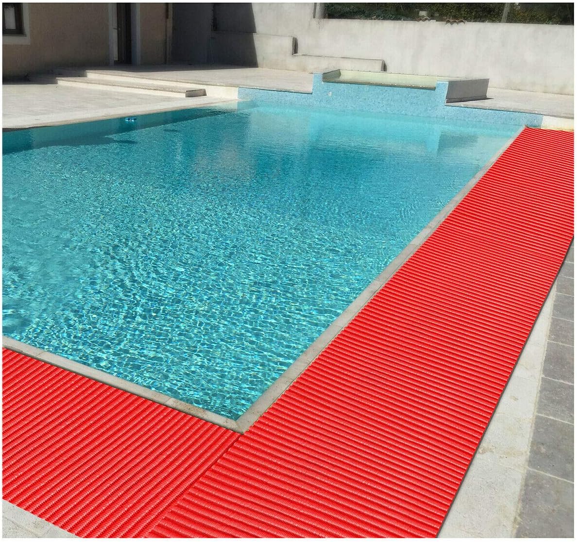 Tappeto Gomma Bordo Piscina Rotolo 15 MT Multiuso Lavello Rosso