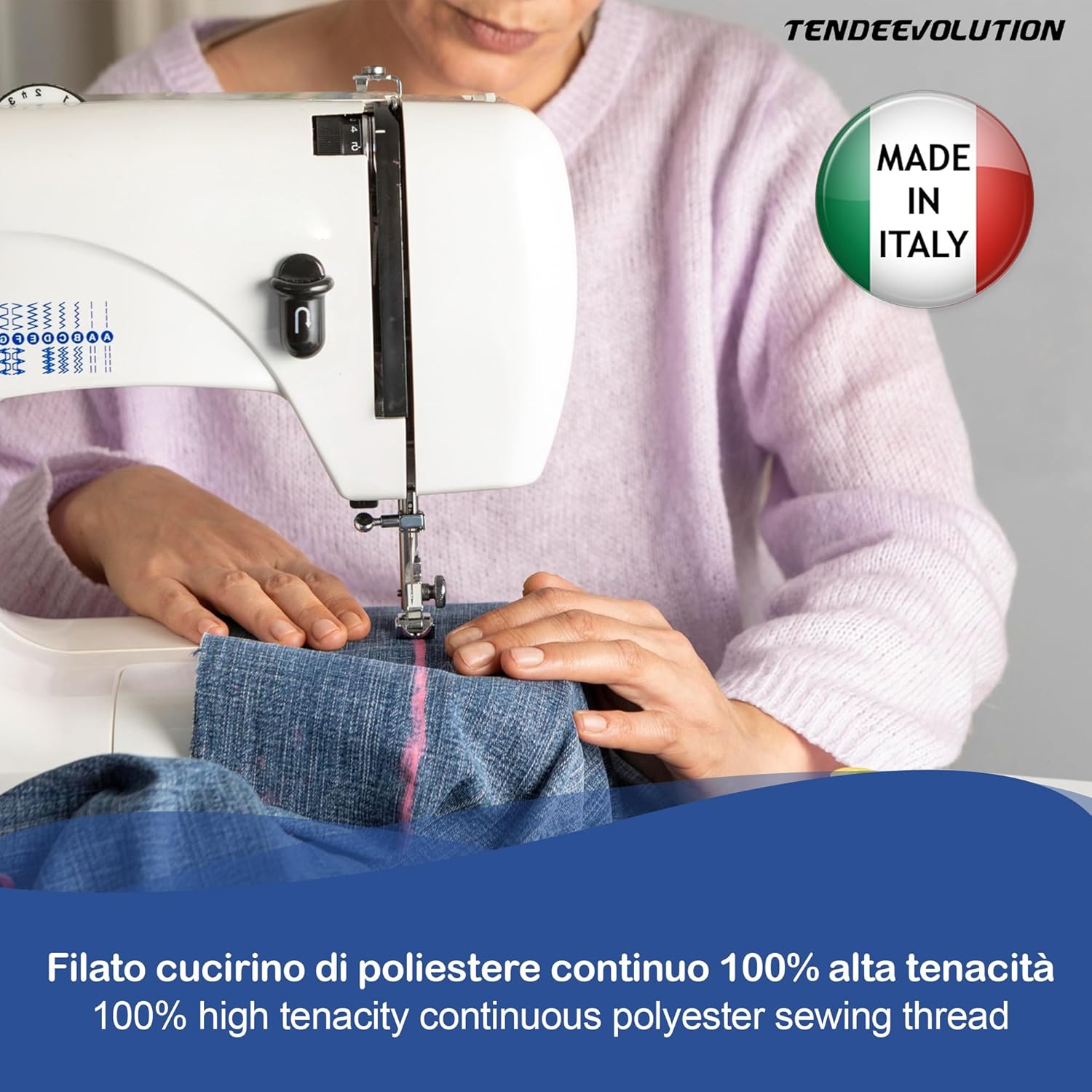 Filo da Cucito in Poliestere Verde Oliva - 3500 mt - Versatilite & Resistente - Made in Italy - Ideale per Tutti i Progetti di Cucitura