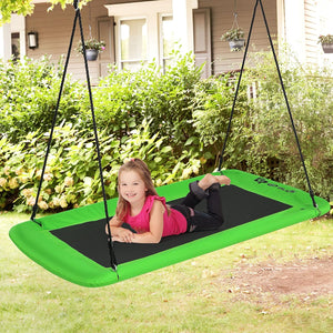 Altalena da Giardino per Bambini, Altalena 150cm con Struttura in Acciaio, Con Corde Regolabili, Adatta per Portico Cortile Giardino (Verde)