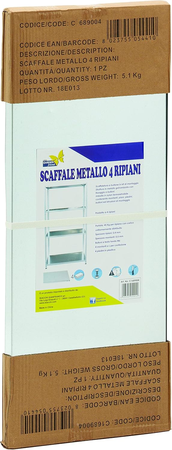 C1689004 - Scaffale in metallo 4 ripiani
