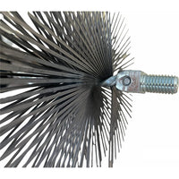 SCOVOLO TONDO ACCIAIO ATTACCO FILETTATO 12MA 300mm PULIZIA STUFA TUBI CAMINO