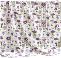 Telo Arredo Copritutto 270x280 cm Cotone Copridivano Letto Shabby Chic Lavanda