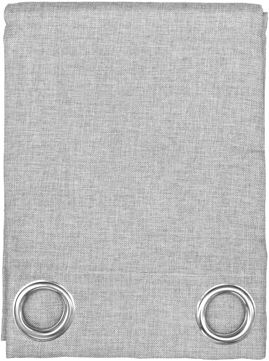 Tenda Porta Finestra Grigio 140x280 cm Tessuto Semitrasparente Coprente Occhielli Acciaio