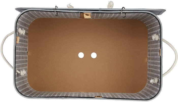 Cesto portabiancheria cesto 2 scomparti con sacco 95 litri bambù grigio 13_0001904_5