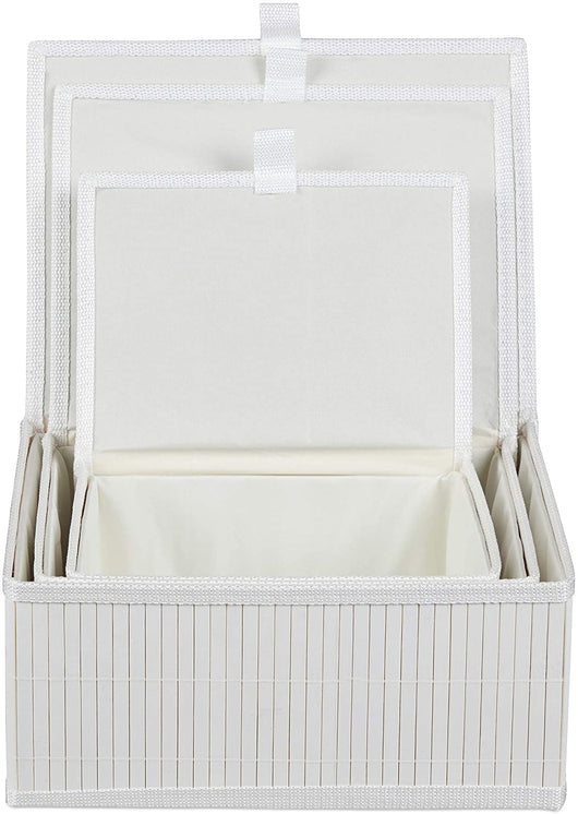 Set di 3 cestini portaoggetti decorativi in ​​bambù bianco 13_0002491