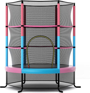 Trampolino Elastico Bambino in Acciaio, Tappeto Elastico Bambini da Esterno e da Interno, con Rete e Cusicnetti Antiscivolo
