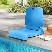 Sedia da Piscina Esterno, Sedia Pieghevole con Maniglia e Supporto, Foro di Drenaggio, Struttura in PE, Design Leggero per Spiagga, Campeggio, Pesca, Portata 100 kg (Blu)
